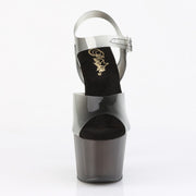 Pleaser ADORE-708N-T Platform Sandal (Black Gradient TPU/Smoke Tinted)
