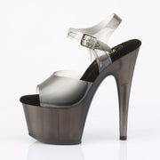 Pleaser ADORE-708N-T Platform Sandal (Black Gradient TPU/Smoke Tinted)