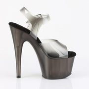 Pleaser ADORE-708N-T Platform Sandal (Black Gradient TPU/Smoke Tinted)