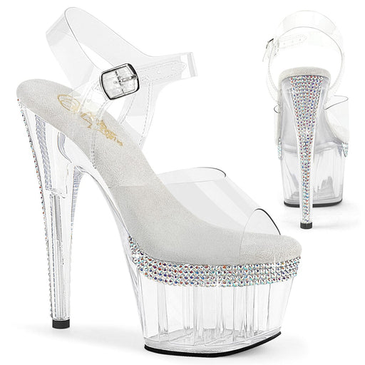 Pleaser ADORE-708PHRS Platform Sandal (Clear/Clear)