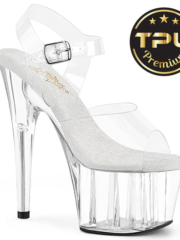 Pleaser ADORE-708PREM Platform Sandal (Clear TPU/Clear)