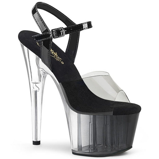 Pleaser ADORE-708T-1 Platform Sandal (Smoke-Black/Black-Clear Ombre) 5