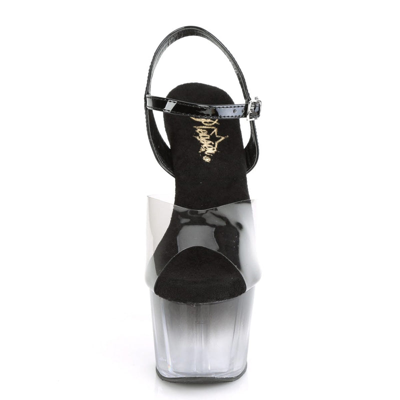 Pleaser ADORE-708T-2 Platform Sandal (Smoke-Black/Black-Clear Ombre)