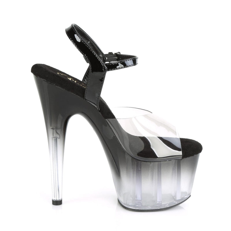 Pleaser ADORE-708T-2 Platform Sandal (Smoke-Black/Black-Clear Ombre)
