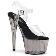 Pleaser ADORE-708T Platform Sandal (Clear/Smoke Tinted)