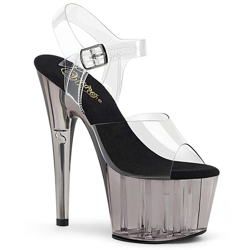 Pleaser ADORE-708T Platform Sandal (Clear/Smoke Tinted)