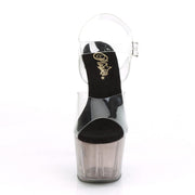 Pleaser ADORE-708T Platform Sandal (Clear/Smoke Tinted)