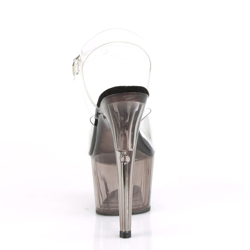 Pleaser ADORE-708T Platform Sandal (Clear/Smoke Tinted)