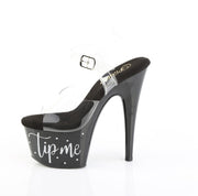 Pleaser ADORE-708TIP-02 Platform Sandal (Clear/Black-Silver Rhinestone)