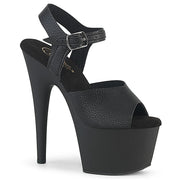 Pleaser ADORE-708UL Platform Sandal (Black Faux Leather/Black Matte)
