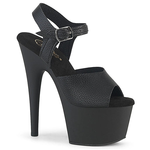 Pleaser ADORE-708UL Platform Sandal (Black Faux Leather/Black Matte)