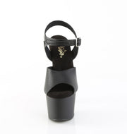 Pleaser ADORE-708UL Platform Sandal (Black Faux Leather/Black Matte)