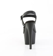Pleaser ADORE-708UL Platform Sandal (Black Faux Leather/Black Matte)