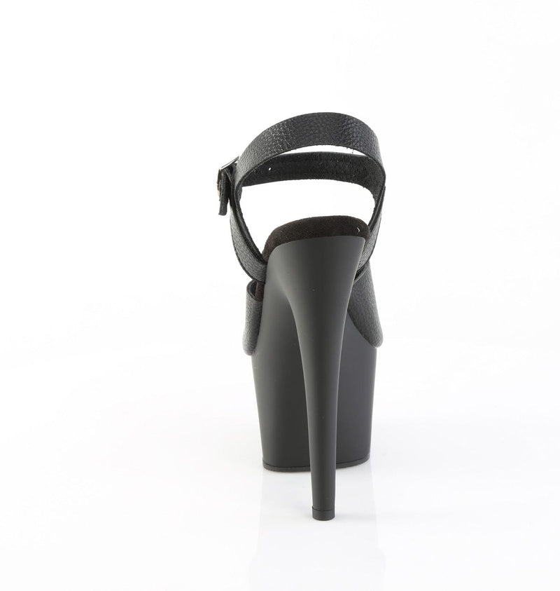 Pleaser ADORE-708UL Platform Sandal (Black Faux Leather/Black Matte)