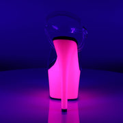 Pleaser ADORE-708UV Platform Sandal (Clear/Neon Pink)