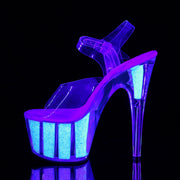 Pleaser ADORE-708UVG Platform Sandal (Clear/Neon Opal Glitter)