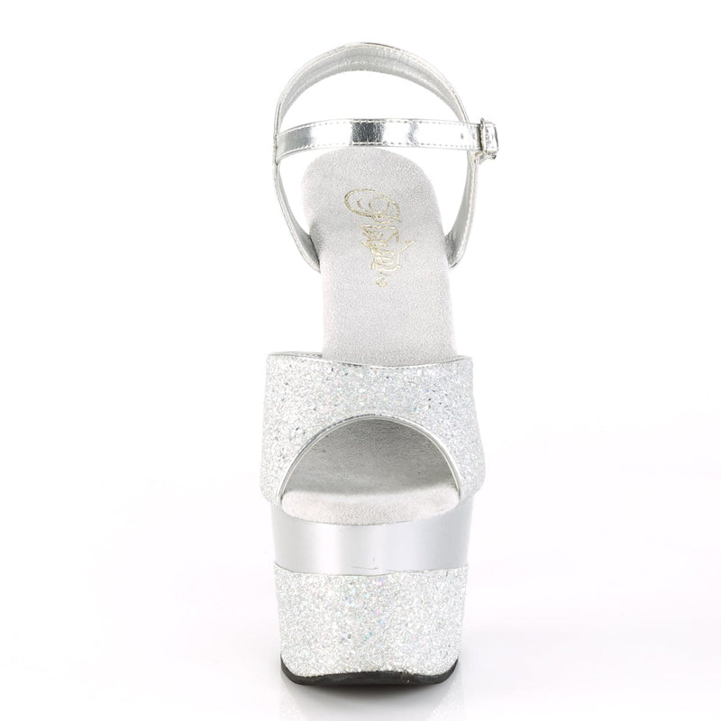Pleaser ADORE-709-2G Platform Sandal (Silver Multi Glitter/Silver Multi Glitter)