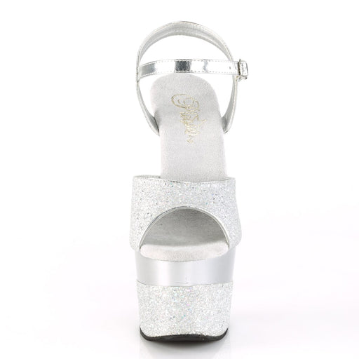 Pleaser ADORE-709-2G Platform Sandal (Silver Multi Glitter/Silver Multi Glitter)