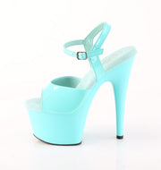 Pleaser ADORE-709 Platform Sandal (Aqua Patent/Aqua)