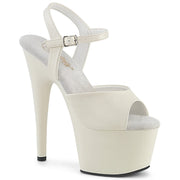 Pleaser ADORE-709 Platform Sandal (Off-White Faux Leather/Off-White Matte)