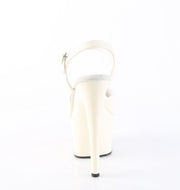 Pleaser ADORE-709 Platform Sandal (Off-White Faux Leather/Off-White Matte)