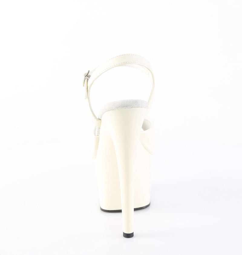 Pleaser ADORE-709 Platform Sandal (Off-White Faux Leather/Off-White Matte)