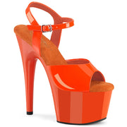 Pleaser ADORE-709 Platform Sandal (Orange Patent/Orange)