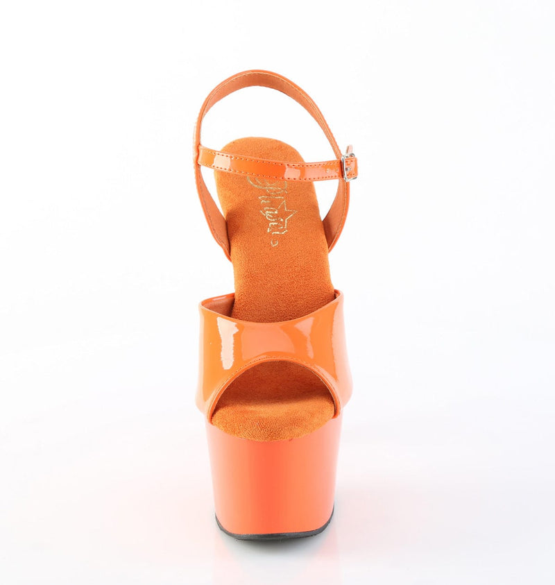 Pleaser ADORE-709 Platform Sandal (Orange Patent/Orange)