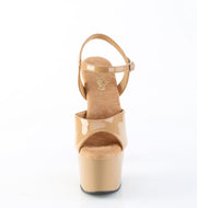 Pleaser ADORE-709 Platform Sandal (Toffee Patent/Toffee)