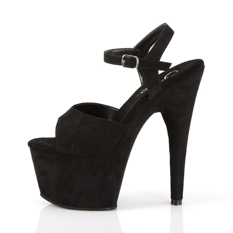 Pleaser ADORE-709FS Platform Sandal (Black Faux Suede/Black Faux Suede)