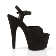 Pleaser ADORE-709FS Platform Sandal (Black Faux Suede/Black Faux Suede)