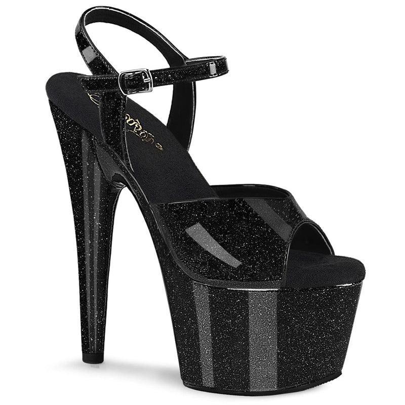 Pleaser ADORE-709GP Platform Sandal (Black Glitter Patent/M) 5