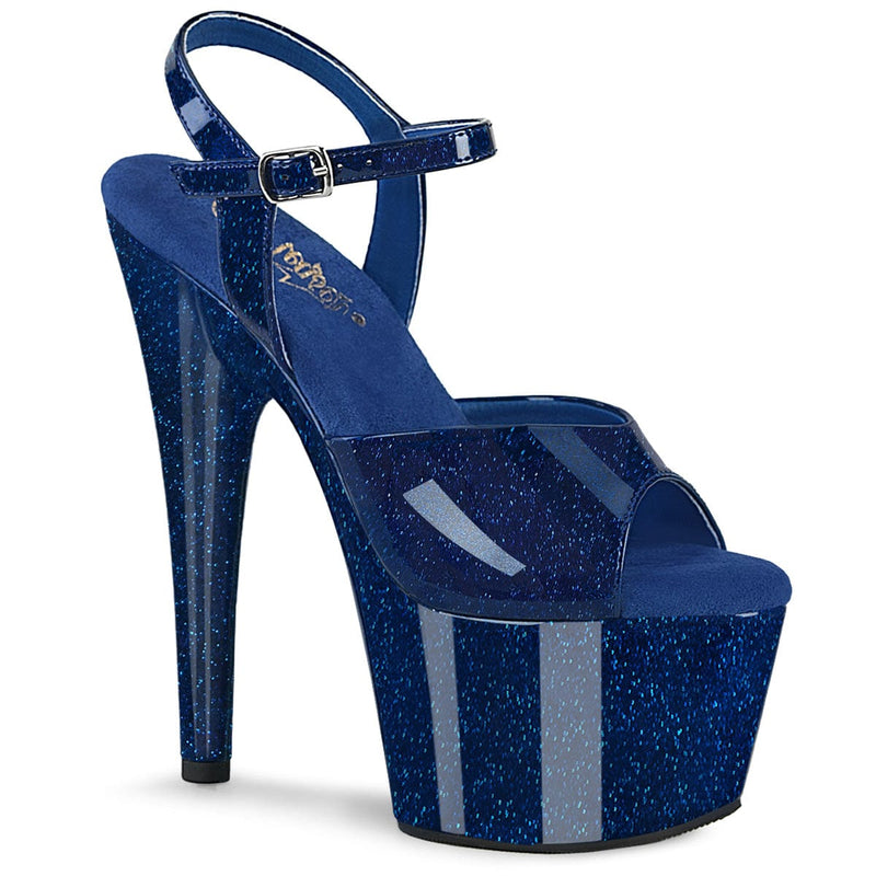 Pleaser ADORE-709GP Platform Sandal (Navy Blue Glitter Patent/M) 5