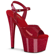 Pleaser ADORE-709GP Platform Sandal (Ruby Red Glitter Patent/M) 5