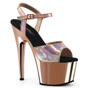 Pleaser ADORE-709HGCH Platform Sandal (Rose Gold Hologram/Rose Gold Chrome) 5