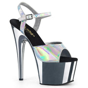Pleaser ADORE-709HGCH Platform Sandal (Silver Hologram/Silver Chrome) 5