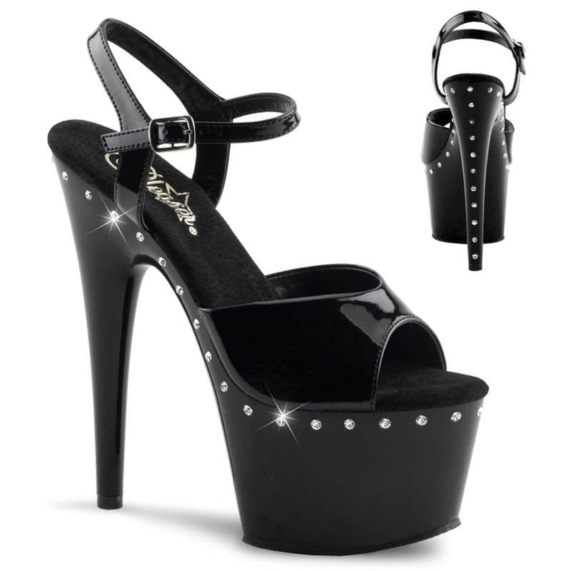 Pleaser ADORE-709LS Platform Sandal (Black/Black)
