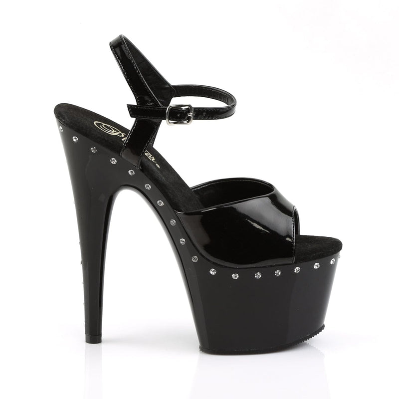 Pleaser ADORE-709LS Platform Sandal (Black/Black)
