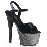Pleaser ADORE-709OMBRE Platform Sandal (Black Patent/Silver-Black Ombre) 5