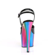 Pleaser ADORE-709RC Platform Sandal (Black Patent/Rainbow Chrome)