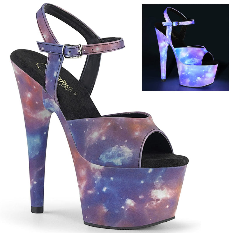 Pleaser ADORE-709REFL Platform Sandal (Purple-Blue Reflective/Purple-Blue Refle)