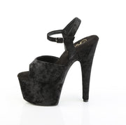 Pleaser ADORE-709WR Platform Sandal (Black Shimmering Fabric/Black)