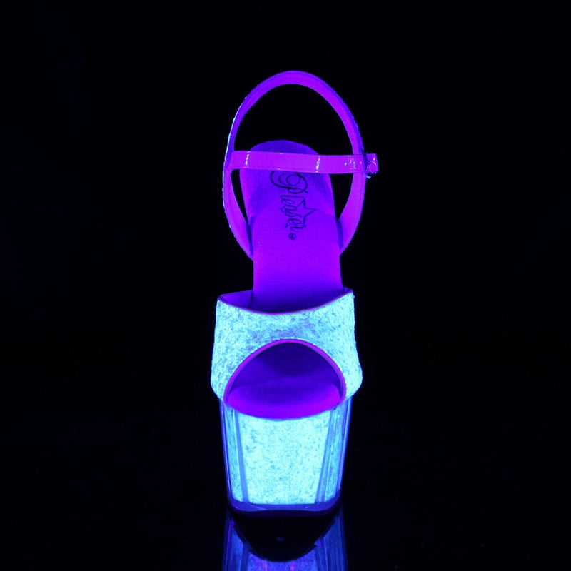 Pleaser ADORE-710UVG Platform Sandal (Neon Opal Glitter/Neon Opal Glitter)