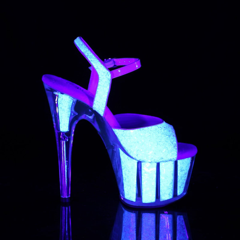 Pleaser ADORE-710UVG Platform Sandal (Neon Opal Glitter/Neon Opal Glitter)