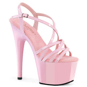 Pleaser ADORE-713 Platform Sandal (Baby Pink Patent/Baby Pink)