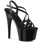 Pleaser ADORE-713 Platform Sandal (Black Patent/Black)