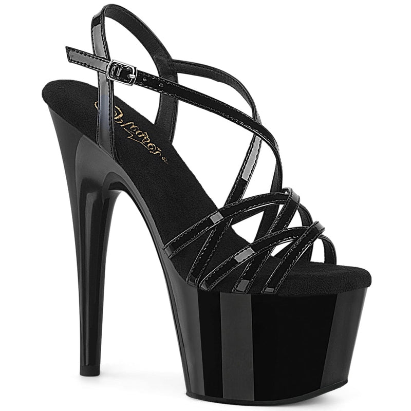 Pleaser ADORE-713 Platform Sandal (Black Patent/Black)