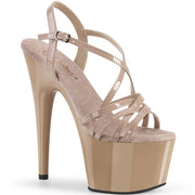 Pleaser ADORE-713 Platform Sandal (Nude Patent/Nude)