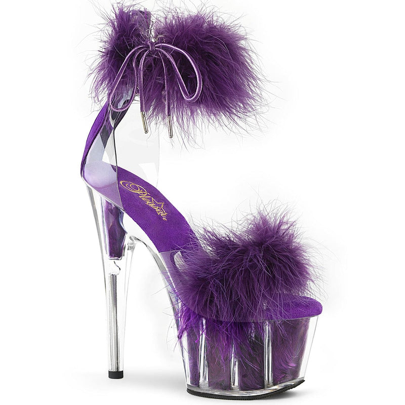 Pleaser ADORE-724F Platform Sandal (Clear-Purple Fur/M) 5