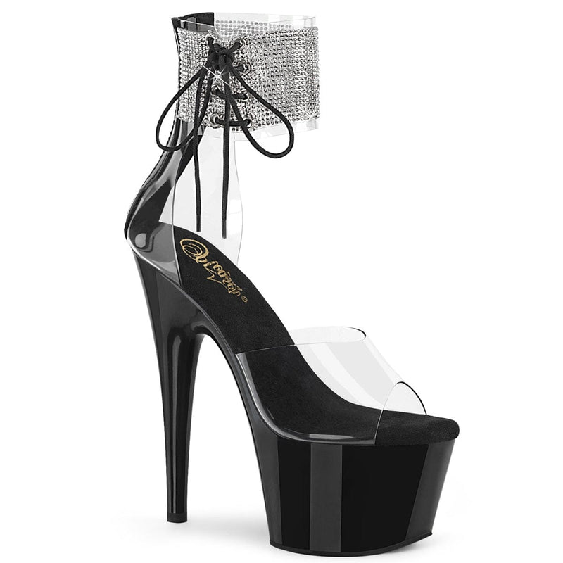 Pleaser ADORE-724RS Platform Sandal (Clear/Black) 5